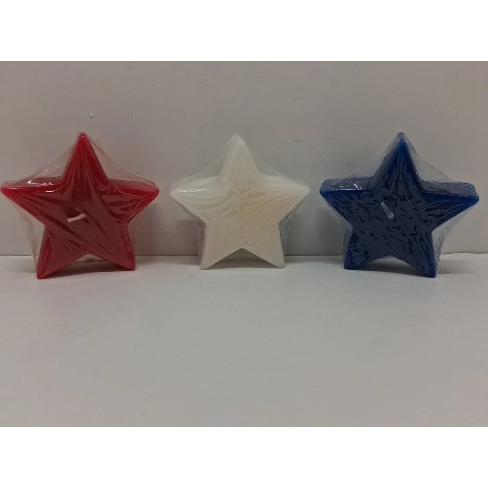 Red White Blue Star Candle Vintage